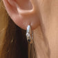 Dazzleon Silver CZ Solitaire  Hoop Earrings