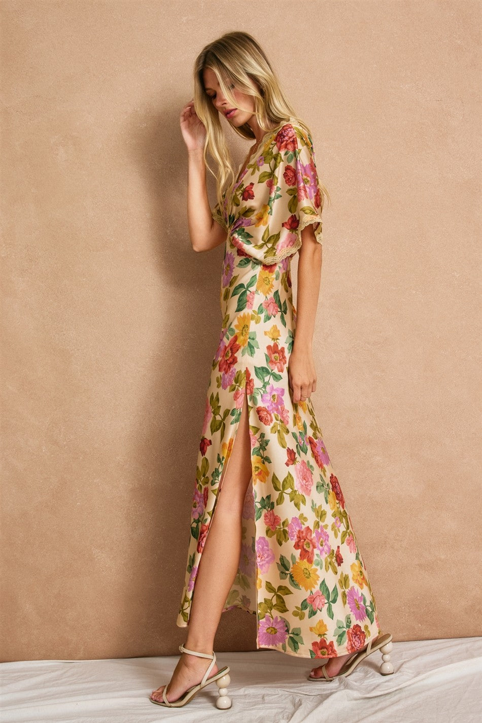 Gift Of Love Lace Blouson Maxi Dress