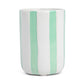 Sea Green Striped Ceramic Candle: Sea Salt Waves