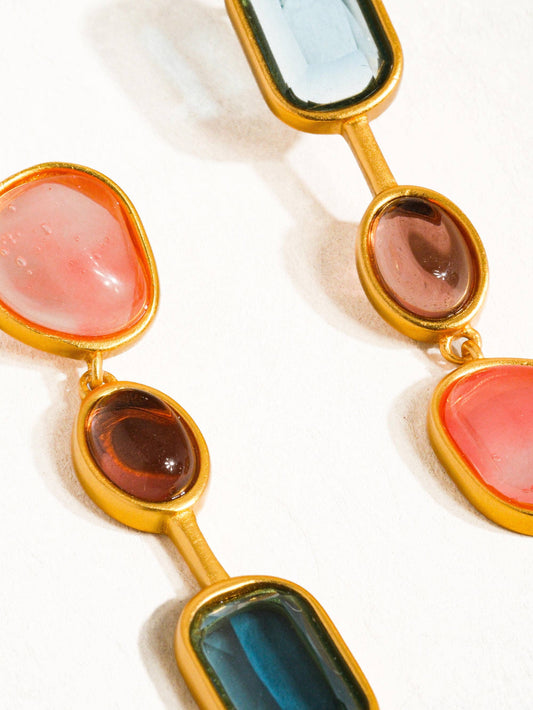 Delia 18K Gold Vintage Mixmatch Drop Earring