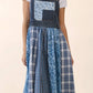 Sable Mixed Patchwork Overall Dress