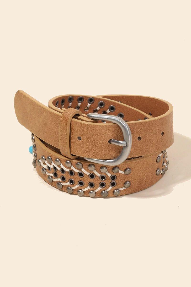 Western Boho Faux Leather Belt