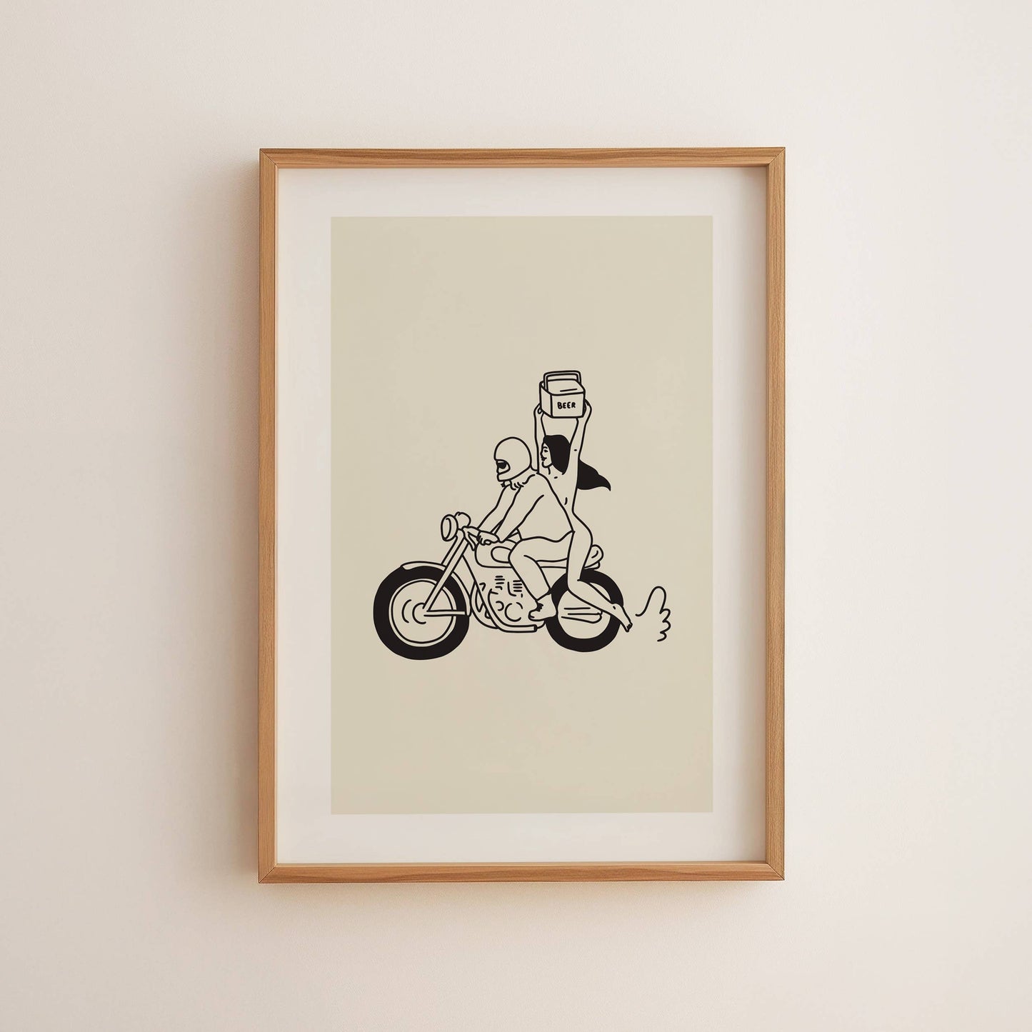 "Beer Run" Minimal Motorcycle Wall Art