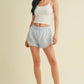 Palm Tree Active Shorts with Ruffle Trim