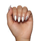 Oslo Press-On Nails | Short Almond | Silver Glossy Nails