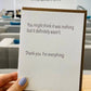 Not Nothing - Thank You Card