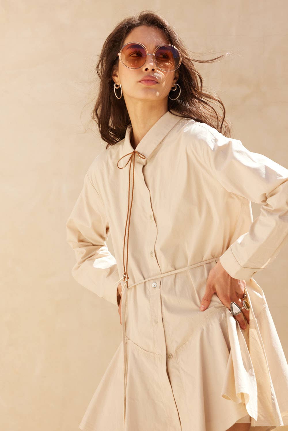 Ambrose Belted Handkerchief Shirt Romper