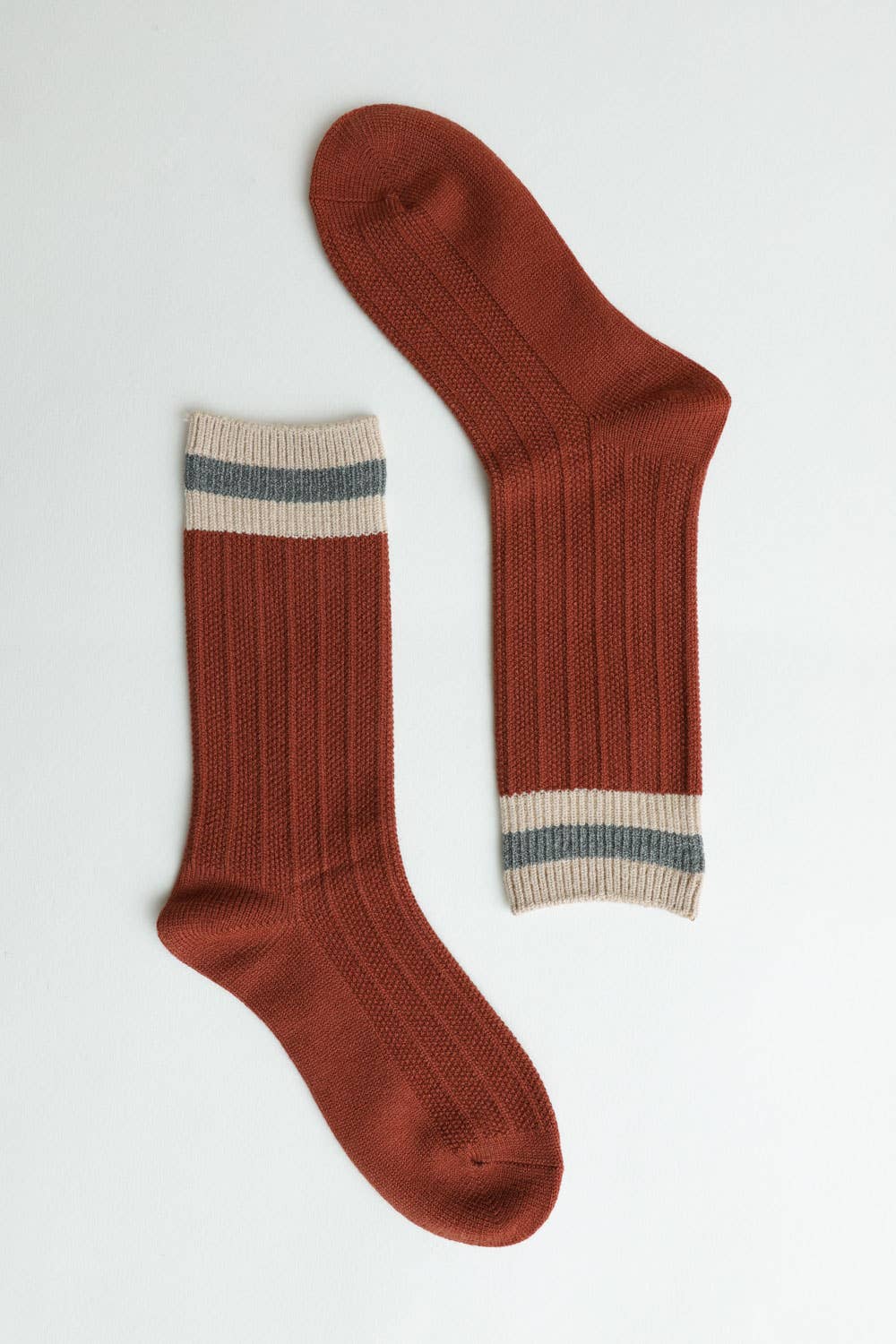 Retro Color Block Wool Blend Crew Socks