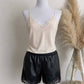 Elm Lace Trim Faux Leather Shorts