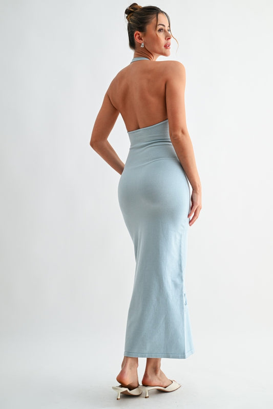 Petal Stitch Halter Knit Dress