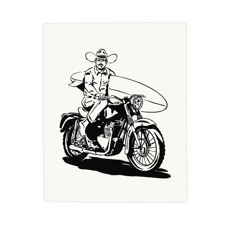 Impresión de vaquero surfista de poni de acero - 8x10