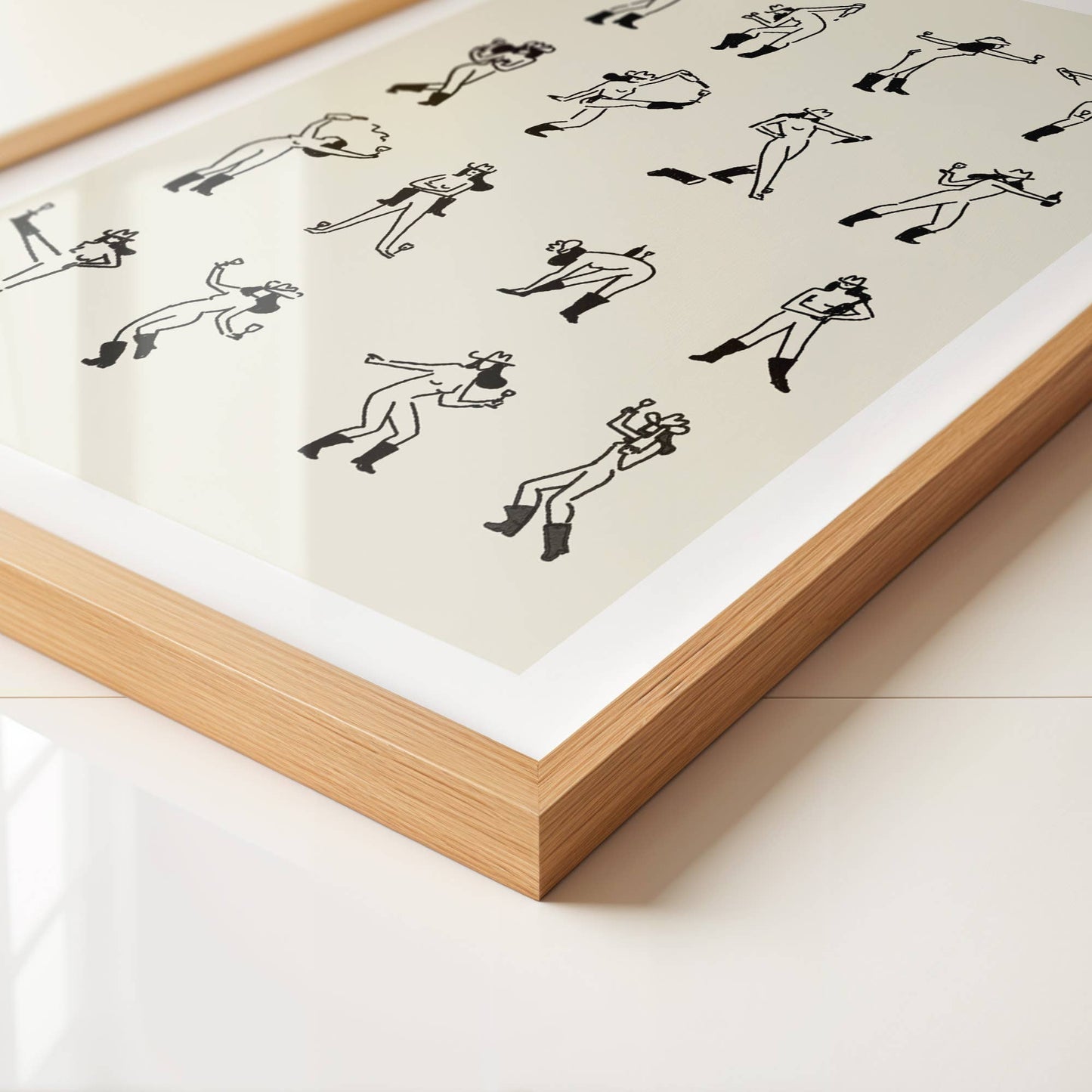 Wine Dancing Cowgirl Minimal Western Wall Art