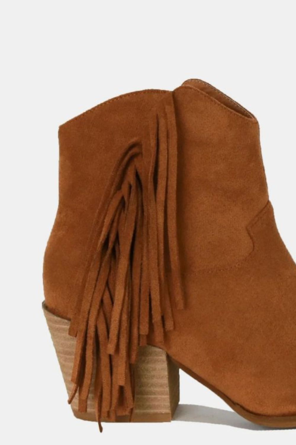 Marta Suede Fringe Ankle Boots - Caramel