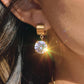 Glissade 18K Gold Non-Tarnish CZ Drop Huggie Earrings