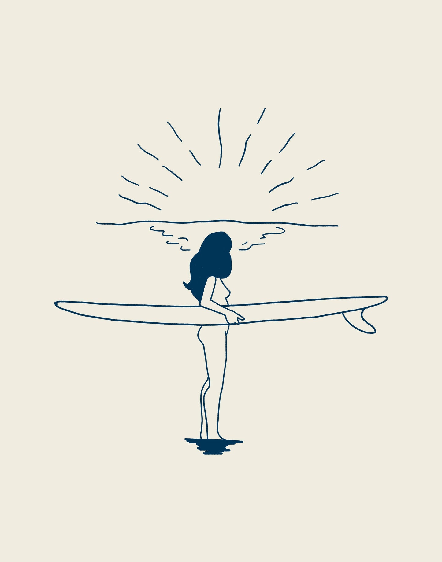 "Surf and Sun" Minimal Vintage Coastal Inpsired Art Print