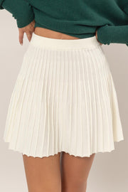 Tatyana Pleated Flare Mini Skirt - Cream