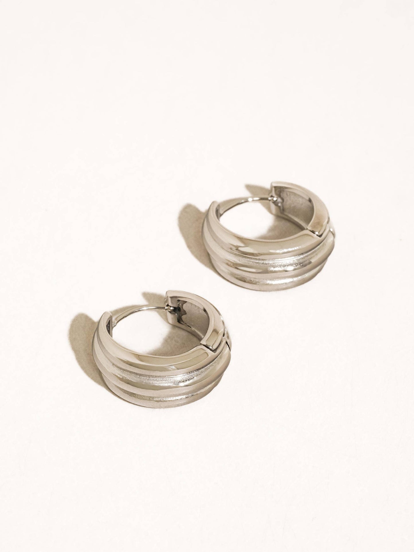 Gevrey Non-Tarnish Silver Hoop Earrings