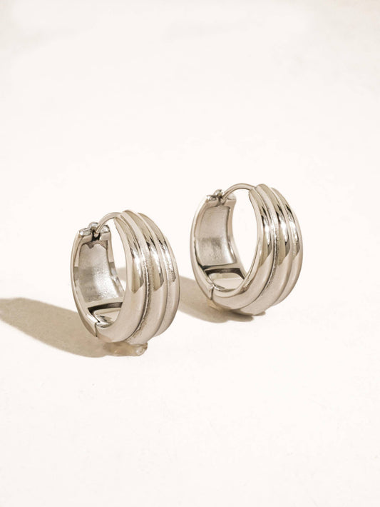 Gevrey Non-Tarnish Silver Hoop Earrings