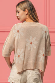 Pull fendu à motif floral Marcie