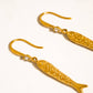 Calypsa 18K Gold Non-Tarnish Fish Charm Drop Earrings