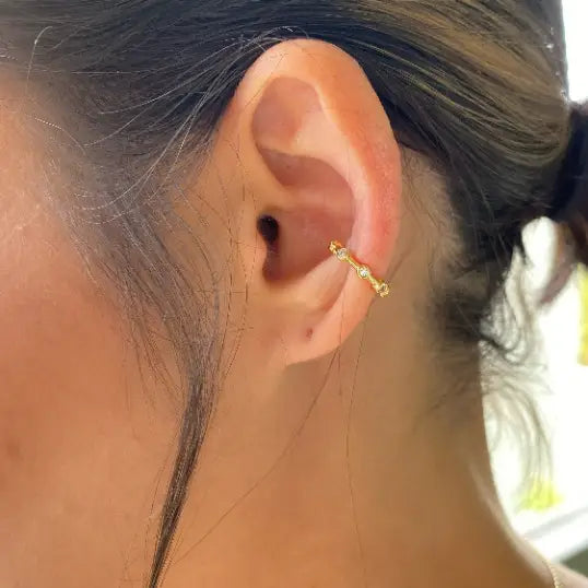 18k Gold Filled Ear Cuff with Bezel CZ