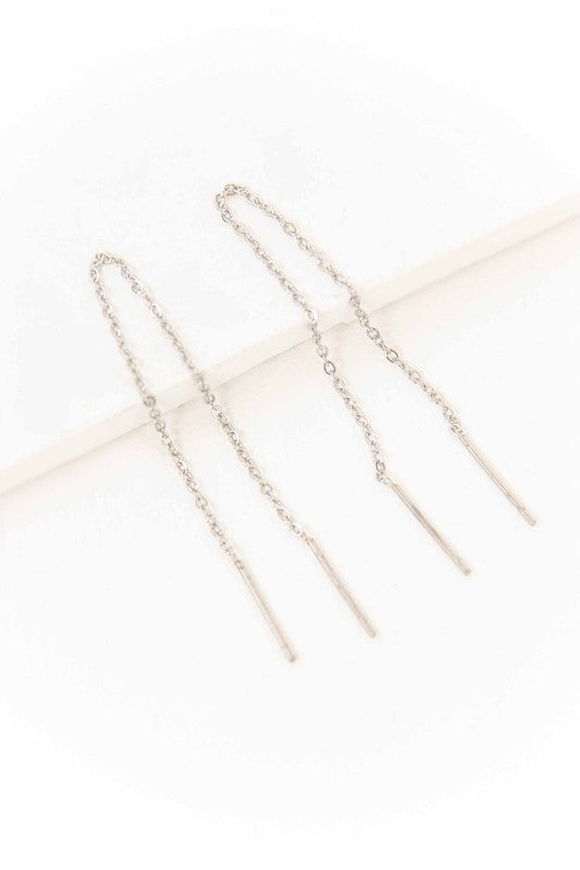 Boucles d'oreilles pendantes mini aiguilles