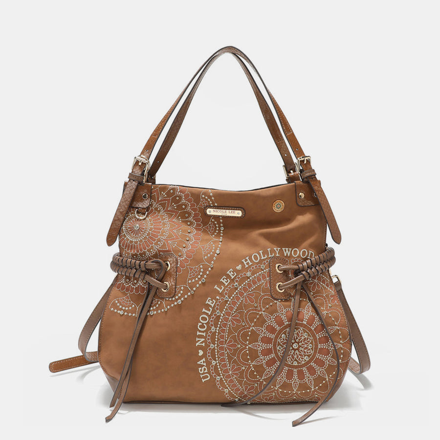 Nicole Lee USA Inlaid Rhinestone Embroidery Hobo Bag