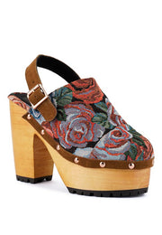 Mural Tapestry Handcrafted Clogs