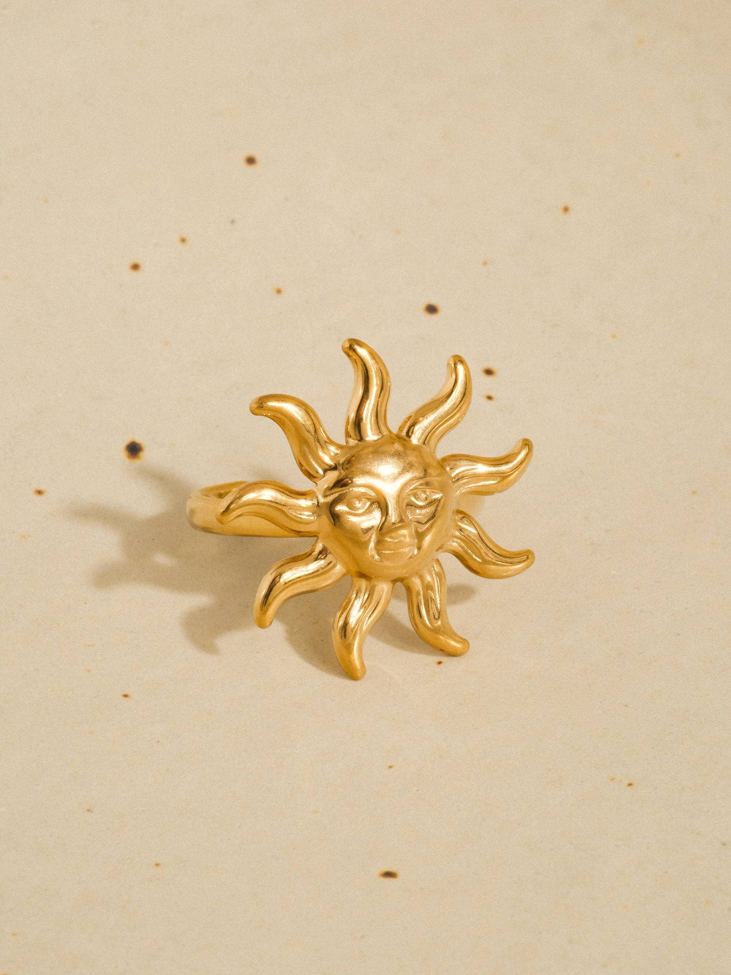 Solstice 18K Gold Non-Tarnish Boho Sun Statement Ring