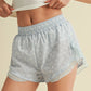 Palm Tree Active Shorts with Ruffle Trim