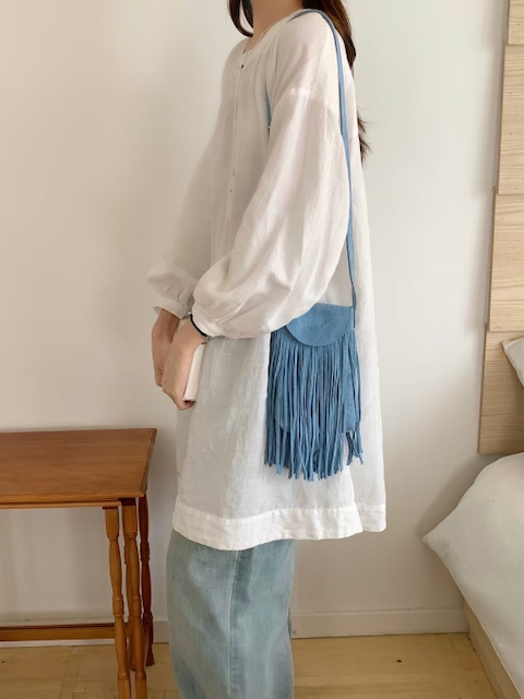 Madison Suede-Like Crossbody Bag w/Tassel