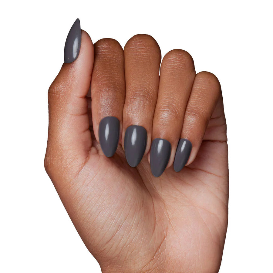 Ash Gray Press-On Nails - Short Almond