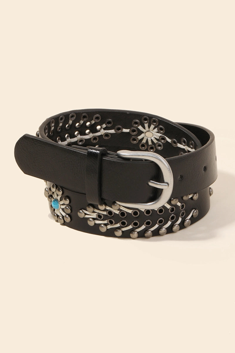 Western Boho Faux Leather Belt