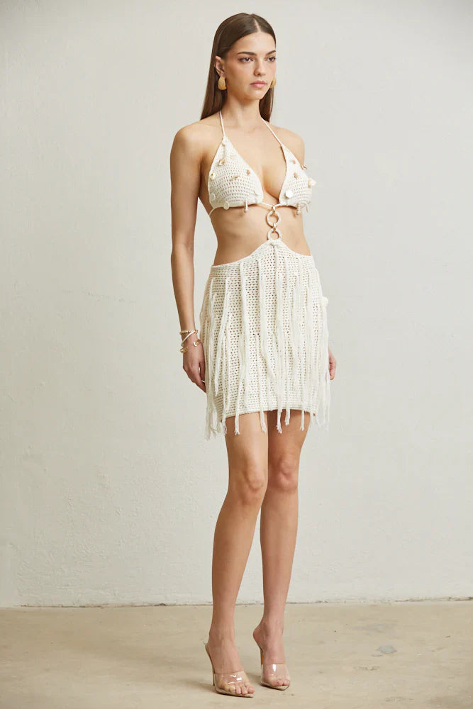 Gigi Fringe Crochet Dress