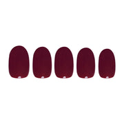 Berry Maroon Press-On Nails - Short Round