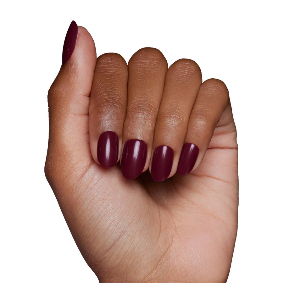 Berry Maroon Press-On Nails - Short Round