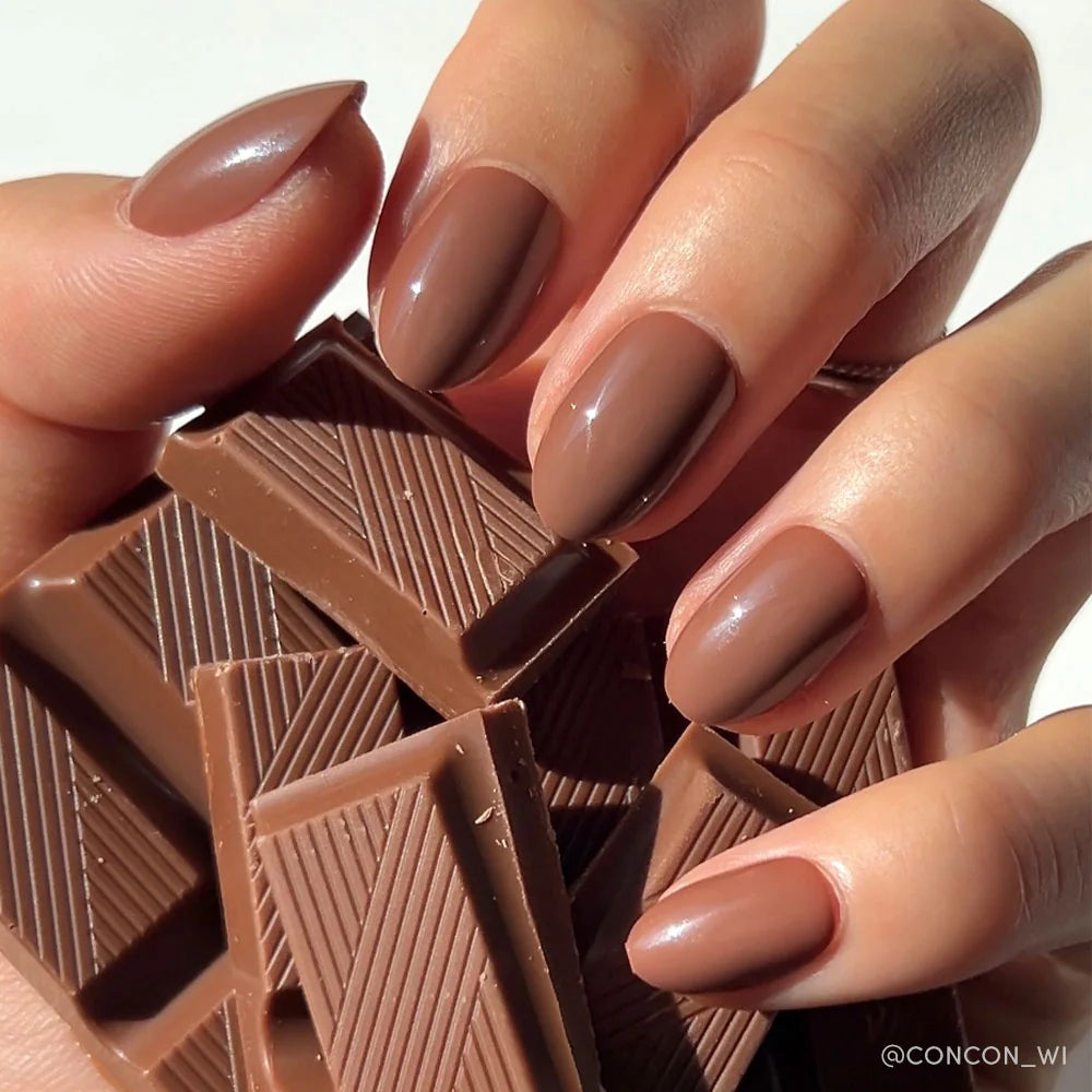 Chocolate Brown Press-On Nails - Short Round