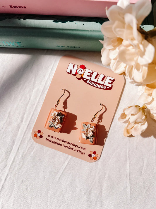 Floral Book Earrings