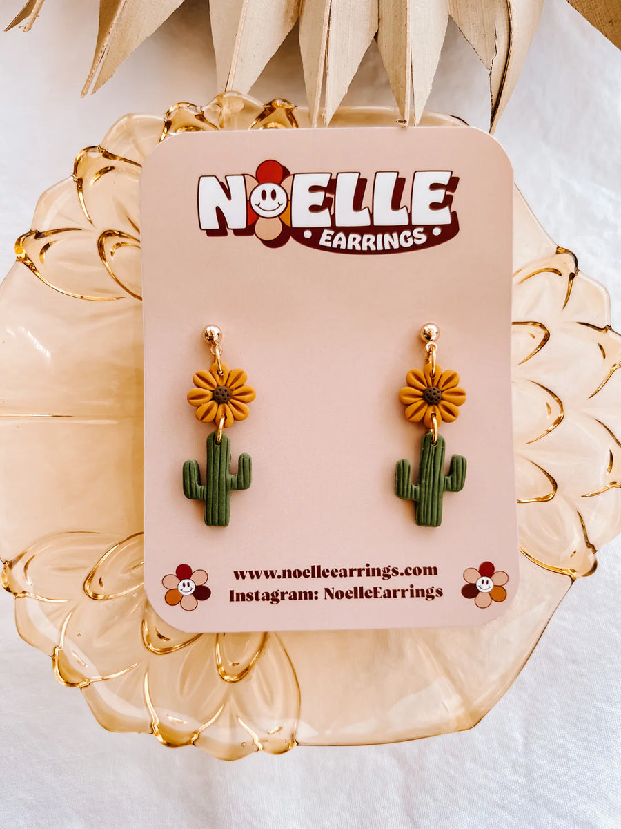 Sunflower Cactus Earrings