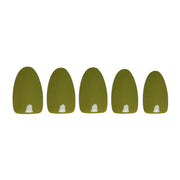 Moss Green Press-On Nails - Short Oval