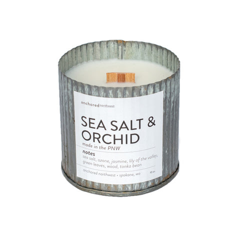 Sea Salt & Orchid Rustic Candle