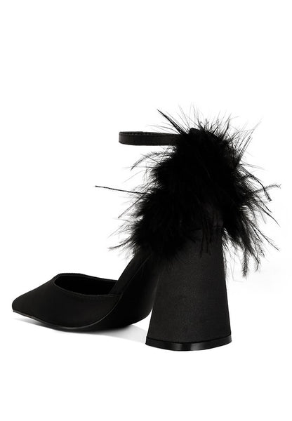Palmetta Fur Block Heels
