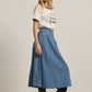 Miranda A-Line Denim Long Skirt