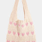 Heart Crochet Tote Bag