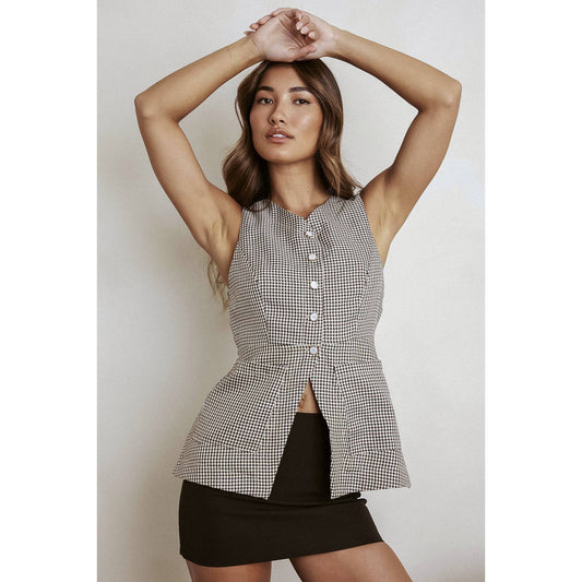 Beverly Sleeveless Gingham Top