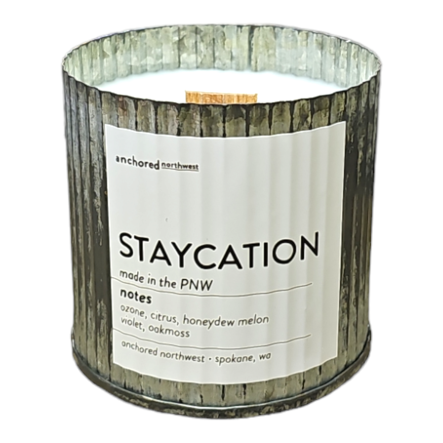 Staycation Rustic Wood Wick Candle