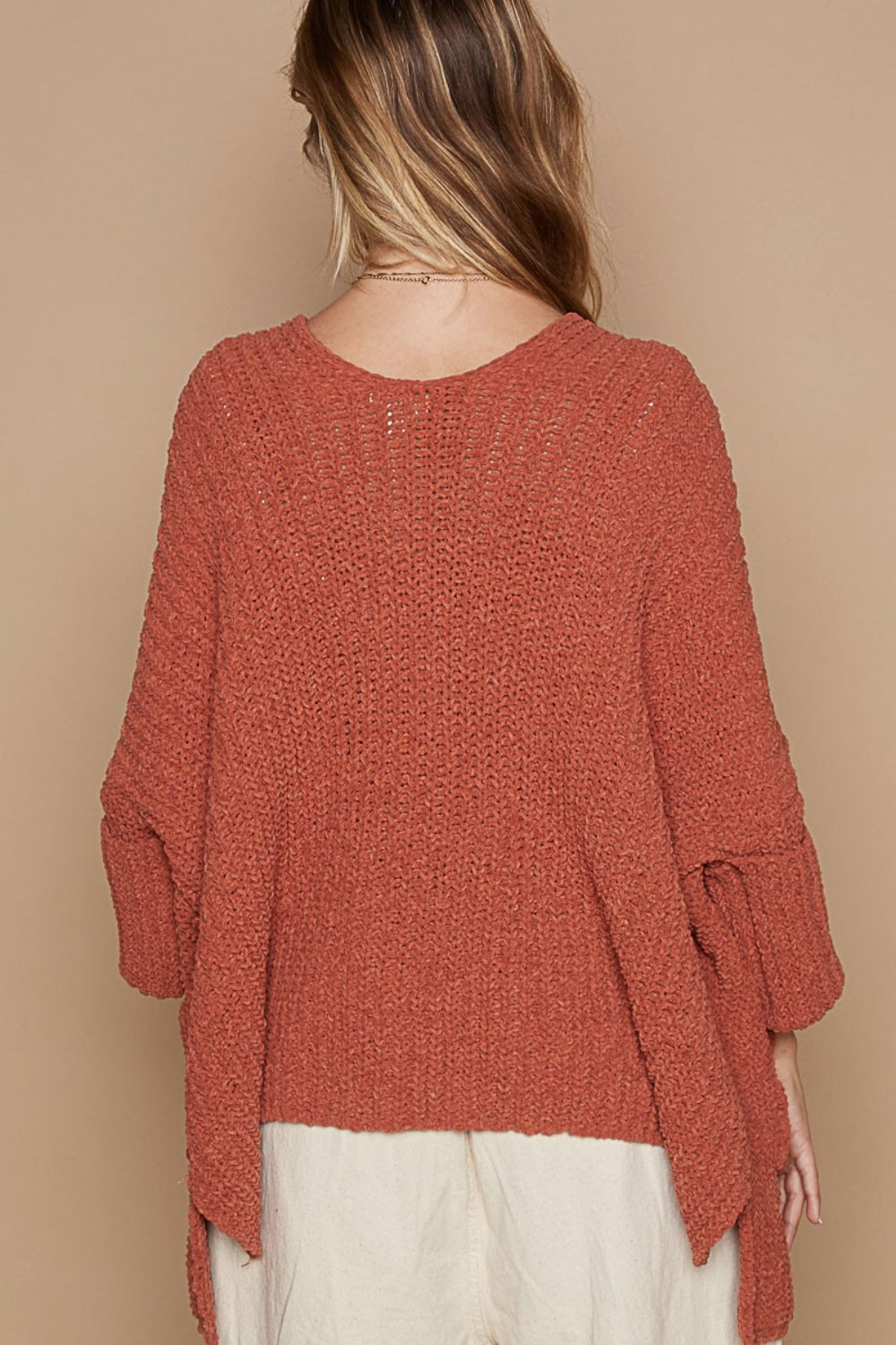 Marsha Sweater Cardigan with Pockets - Brick