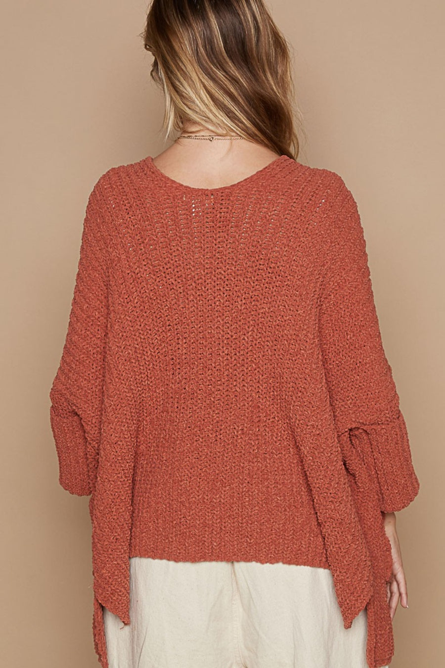 Marsha Sweater Cardigan with Pockets - Brick