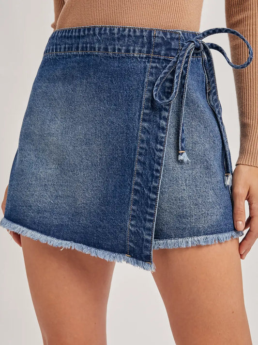 Brianna Denim Wrap Skort
