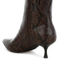 Thymus Snake Print Kitten Heel Boots